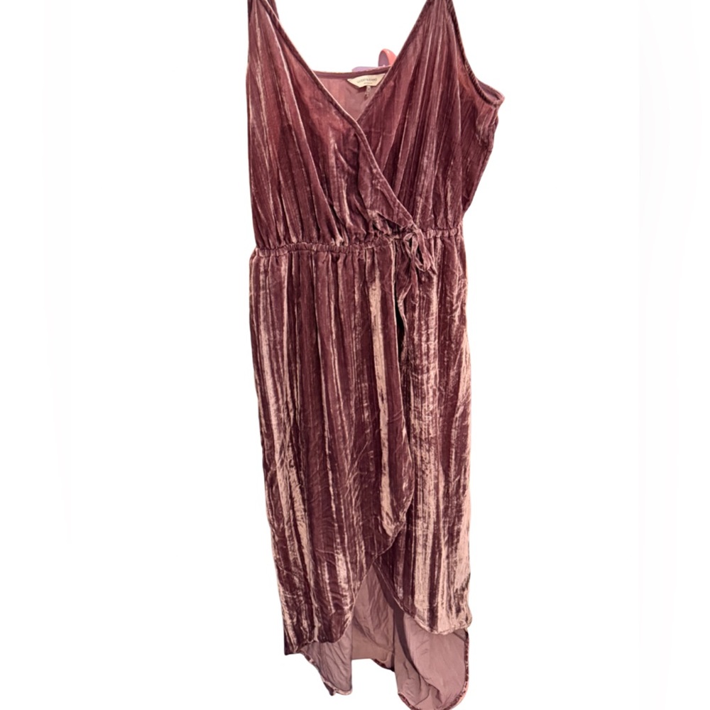 Lucky Brand High Low Velvet Dress in Mauve/Purple